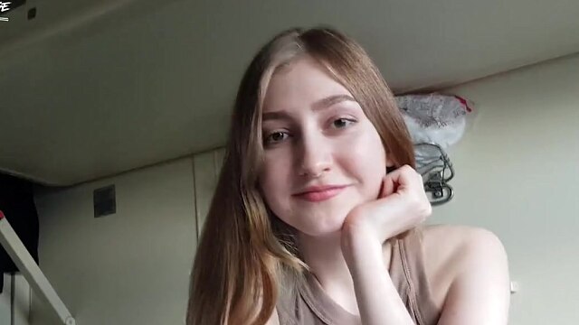 Vacation of an Excited Student on the Train. Passionately Attacked my Cock and Got Cum on my Face